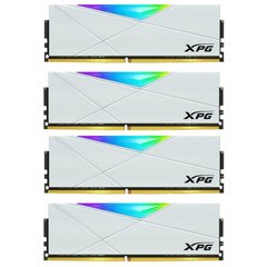 Оперативная память ADATA 64 GB (4x16GB) DDR4 3600 MHz XPG Spectrix D50 RGB White (AX4U360016G18I-QCWH50) фото