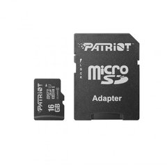 Карта памяти PATRIOT 16 GB microSDHC UHS-I + SD adapter PSF16GMCSDHC10 фото