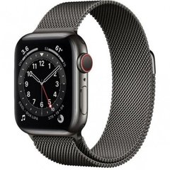Смарт-часы Apple Watch Series 6 GPS + Cellular 44mm Graphite Stainless Steel Case w. Graphite Milanese L. (M07R3) фото