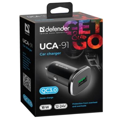 Зарядний пристрій Defender UCA-91 USB QC3.0 18W (83830) фото