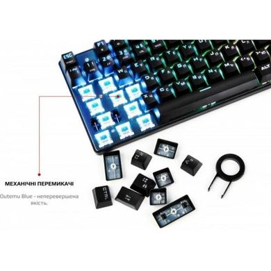 Клавіатура Motospeed CK104 USB Outemu Blue, RGB ENG, UKR, RUS Silver (mtck104cmb) фото