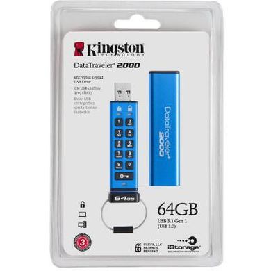 Flash память Kingston 64 GB DataTraveler 2000 Metal Security (DT2000/64GB) фото