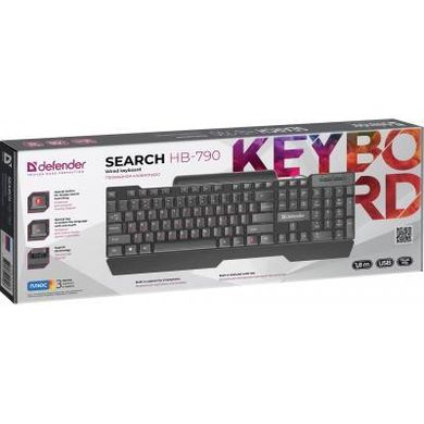 Клавіатура Defender Search HB-790 RU USB Black (45790) фото