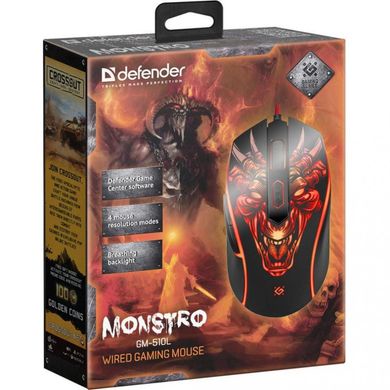 Мышь компьютерная Defender Monstro GM-510L Black (52510) фото