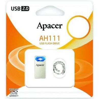 Flash память Apacer 64 GB AH111 USB 2.0 Blue (AP64GAH111U-1) фото