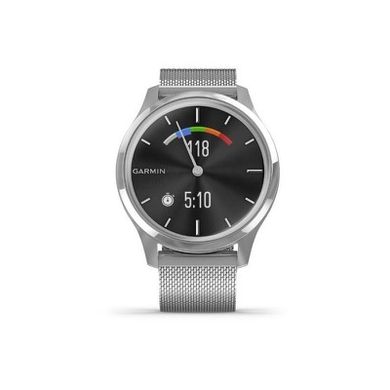 Смарт-часы Garmin vivomove Luxe Premium Silver-Black Milanese (010-02241-23) фото
