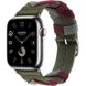 Apple Watch Hermes Series 9 GPS + Cellular, 45mm Silver Stainless Steel Case with Kaki Bridon Single Tour (MRQP3 + MTHR3)
