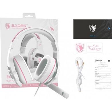 Навушники Sades SA-726 Ppower White/Pink (SA726WPJ) фото