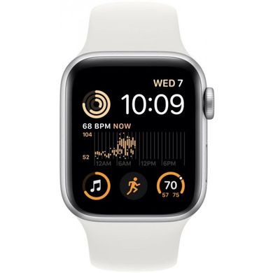 Смарт-часы Apple Watch SE 2 GPS + Cellular 44mm Silver Aluminum Case with White Sport Band - M/L (MNU63) фото