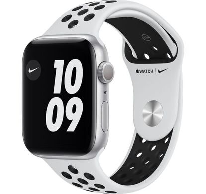 Смарт-годинник Apple Watch Nike Series 6 GPS 44mm Silver Aluminum Case w. Pure Platinum/Black Nike Sport B. (MG293) фото