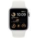 Apple Watch SE 2 GPS + Cellular 44mm Silver Aluminum Case with White Sport Band - M/L (MNU63)