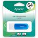 Apacer 64 GB AH23A USB 2.0 White/Blue (AP64GAH23AW-1) детальні фото товару