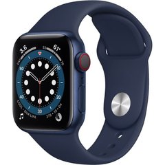 Смарт-годинник Apple Watch Series 6 GPS + Cellular 40mm Blue Aluminum Case w. Deep Navy Sport B. (M02R3) фото