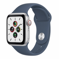Смарт-часы Apple Watch SE GPS + Cellular 40mm Silver Aluminum Case w. Abyss Blue S. Band (MKQL3) фото