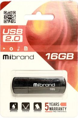 Flash пам'ять Mibrand 16Gb Grizzly Black (MI2.0/GR16P3B) фото