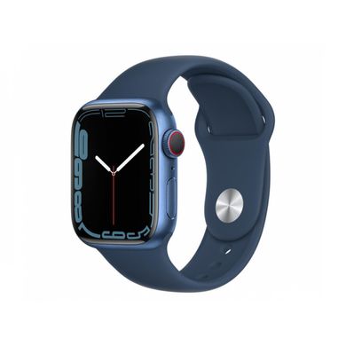 Смарт-часы Apple Watch Series 7 GPS + Cellular 41mm Blue Aluminum Case w. Abyss Blue S. Band (MKHC3) фото