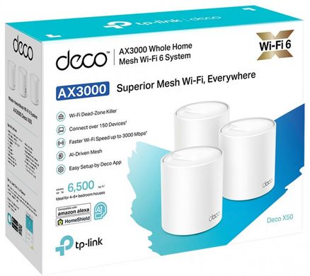 Маршрутизатор та Wi-Fi роутер TP-Link Deco X50 (3-Pack) фото