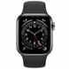 Apple Watch Series 6 GPS + Cellular 44mm Graphite Stainless Steel Case with Black Sport Band (M07Q3, M09H3)