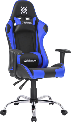 Геймерське (Ігрове) Крісло Defender Gamer PU Black/Blue (64356) фото