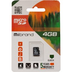 Карта памяти Mibrand 4 GB microSDHC Class 4 MICDC4/4GB фото