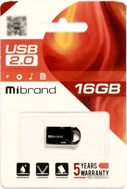 Flash пам'ять Mibrand 16GB Hawk USB 2.0 Black (MI2.0/HA16M1B) фото