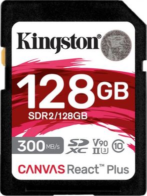 Карта памяти Kingston 128 GB SDXC Class 10 UHS-II U3 Canvas React Plus SDR2/128GB фото