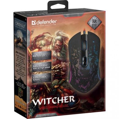 Миша комп'ютерна Defender Witcher GM-990 RGB Black (52990) фото