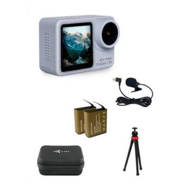 Екшн-камера AIRON ProCam 7 DS Blogger Kit набір 12 в 1 Grey (4822356754786) фото