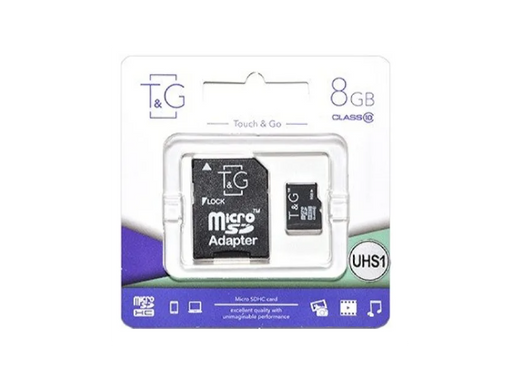 Карта памяти T&G 8 GB microSDHC Class 10 UHS-I (U1) + SD-adapter TG-8GBSD10U1-01 фото