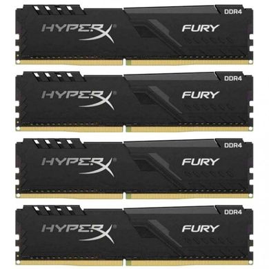 Оперативна пам'ять HyperX 64 GB (4x16GB) DDR4 3600 MHz FURY Black (HX436C18FB4K4/64) фото