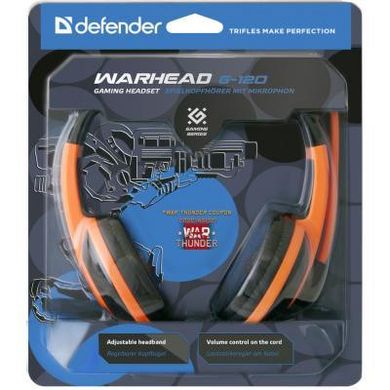 Навушники Defender Warhead G-120 Black-Orange (64099) фото