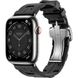 Apple Watch Hermes Series 9 GPS + Cellular, 45mm Silver Stainless Steel Case with Noir Kilim Single Tour (MRQP3 + MTHX3)