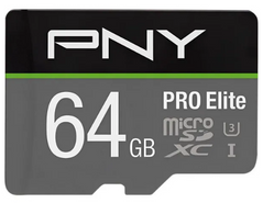 Карта памяти PNY 64 GB microSDXC class 10 UHS-I U3 PRO Elite + SD Adapter P-SDU64GV31100PRO-GE фото