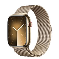 Смарт-годинник Apple Watch Series 9 GPS + Cellular 41mm Gold S. Steel Case w. Gold Milanese Loop (MRJ73) фото