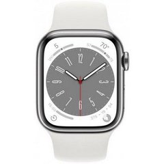 Смарт-годинник Apple Watch Series 8 GPS 45mm Silver Aluminum Case with White S. Band - S/M (MP6P3/MP6T3) фото
