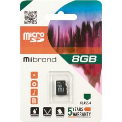 Карта пам'яті Mibrand 8 GB microSDHC Class 4 MICDC4/8GB фото