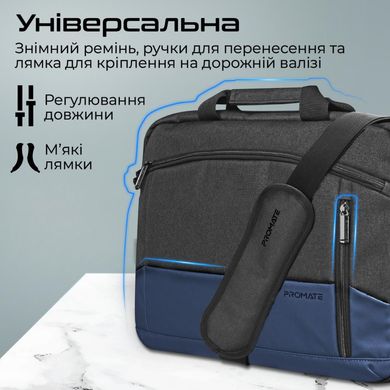 Сумка и чехол для ноутбуков Promate Satchel-MB 15.6" Blue (satchel-mb.blue) фото