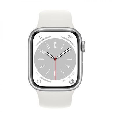 Смарт-часы Apple Watch Series 8 GPS + Cellular 45mm Silver Aluminum Case with White S. Band S/M (MP4Q3) фото