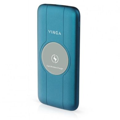 Power Bank Vinga 10000 mAh Wireless QC3.0 PD soft touch blue (BTPB3510WLROBL) фото