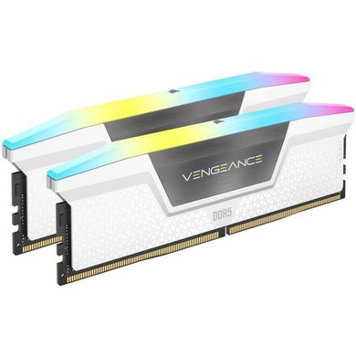 Оперативна пам'ять Corsair 32 GB (2x16GB) DDR5 5600 MHz Vengeance RGB White (CMH32GX5M2B5600C40W) фото