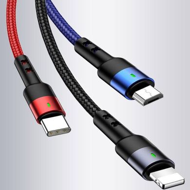 Кабель USB Usams U26 3in1 2A 0.35m Black фото