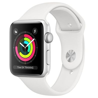Смарт-годинник Apple Watch Series 3 GPS 42mm Silver Aluminium Case with White Sport Band (MTF22) фото