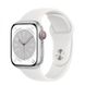 Apple Watch Series 8 GPS + Cellular 45mm Silver Aluminum Case with White S. Band S/M (MP4Q3)