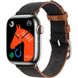 Apple Watch Hermes Series 9 GPS + Cellular, 45mm Silver Stainless Steel Case with Noir/Gold Twill Jump Single Tour (MRQP3 + MTHH3)