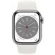 Apple Watch Series 8 GPS 45mm Silver Aluminum Case with White S. Band - S/M (MP6P3/MP6T3)