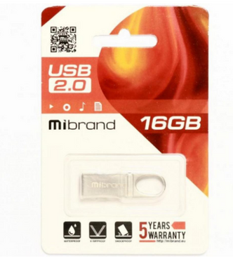 Flash пам'ять Mibrand 16GB Irbis USB 2.0 Silver (MI2.0/IR16U3S) фото