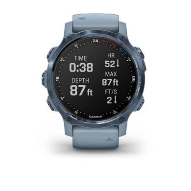 Смарт-годинник Garmin Descent Mk2S Mineral Blue with Sea Foam Silicone Band (010-02403-07) фото