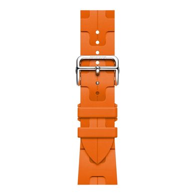 Смарт-часы Apple Watch Hermes Series 9 GPS + Cellular, 45mm Silver Stainless Steel Case with Orange Kilim Single Tour (MRQP3 + MTJ03) фото