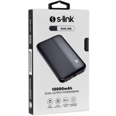 Power Bank S-Link IP-G10N 10000 mAh 2.1A 2USB, Black фото