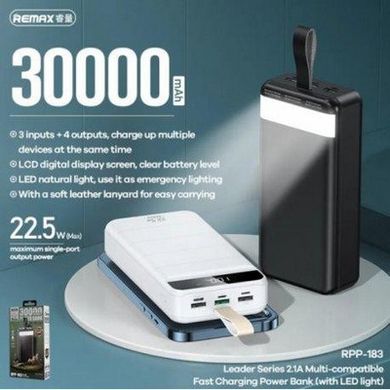 Power Bank REMAX Leader Series 22.5W Multi-Compatible Fast Charging Power Bank 30000mah RPP-183 White фото